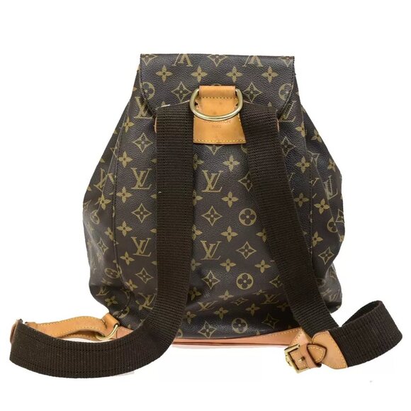 LOUIS VUITTON Montsouris GM Backpack Bag Monogram Leather Brown - Picture 4 of 7
